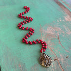 Red Howlite Our Lady of Guadalupe Necklace