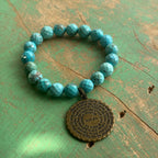 Turquoise Ave Maria Prayer Medal Bracelet