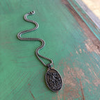 Stainless Steel Oval St Michael Pendant Necklace