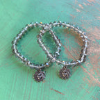 Silver Crystal Sacred Heart Burst Bracelet