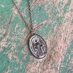 Small Sterling Silver Miraculous Medal Necklace