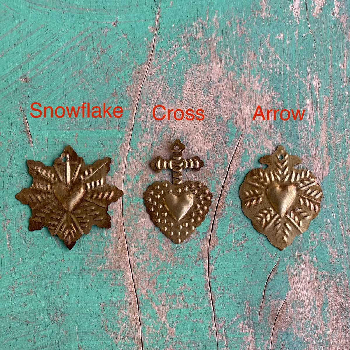 Brass Sacred Heart Medallions