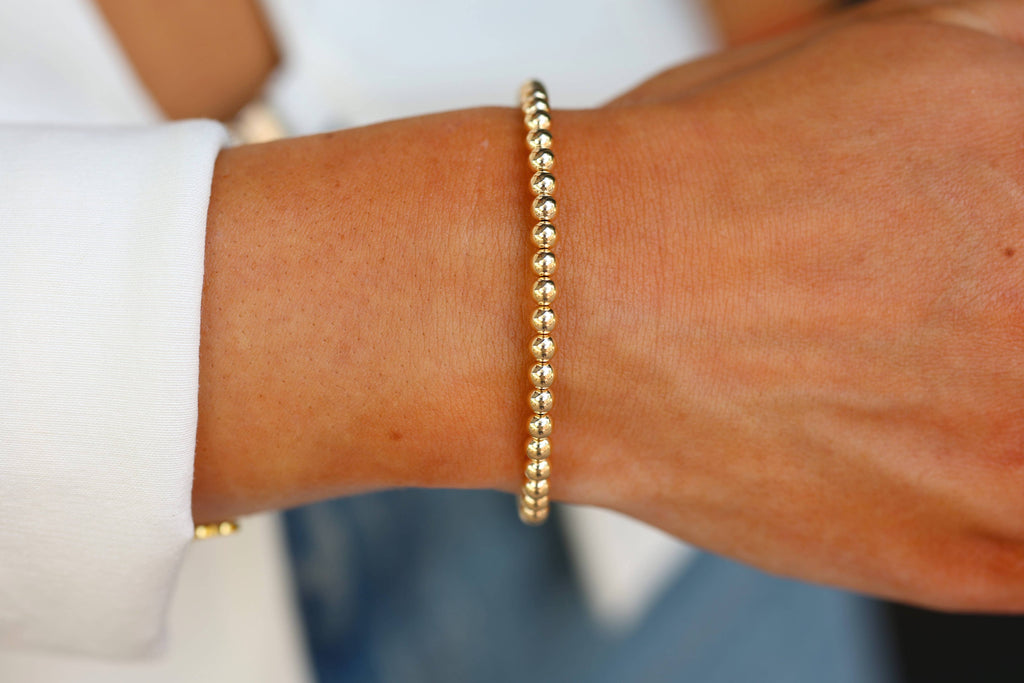 4mm | Stretchy Anti-Tarnish 14K Gold Filled Bracelet