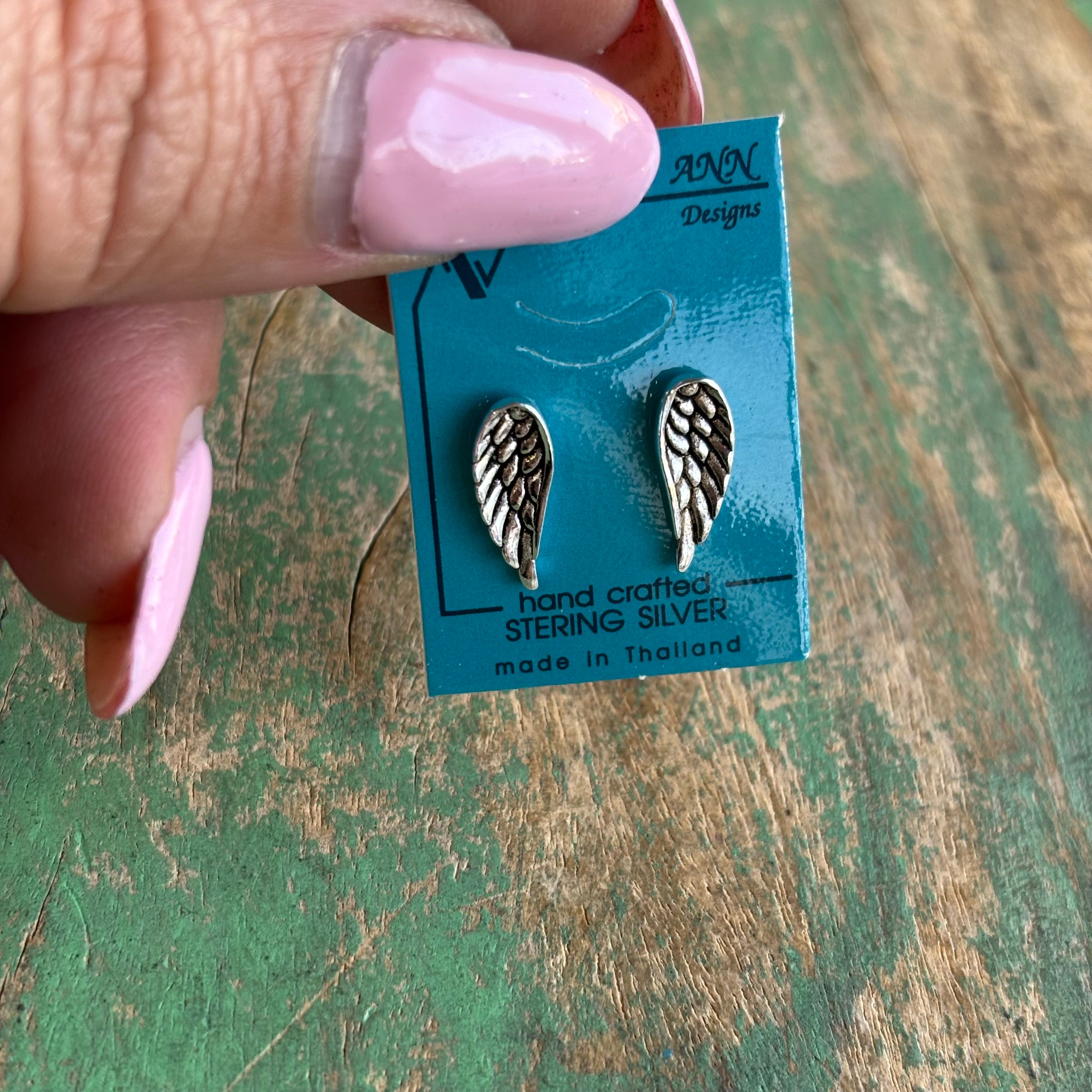 Sterling Silver Angel Wing Earrings