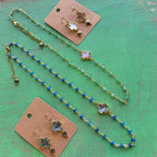 Shell Cross Natural Stone Necklace or Earrings