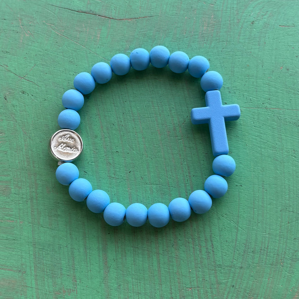 Ave Maria Silicone Rosary Bracelet - Colorful Catholic Decade Bracelet