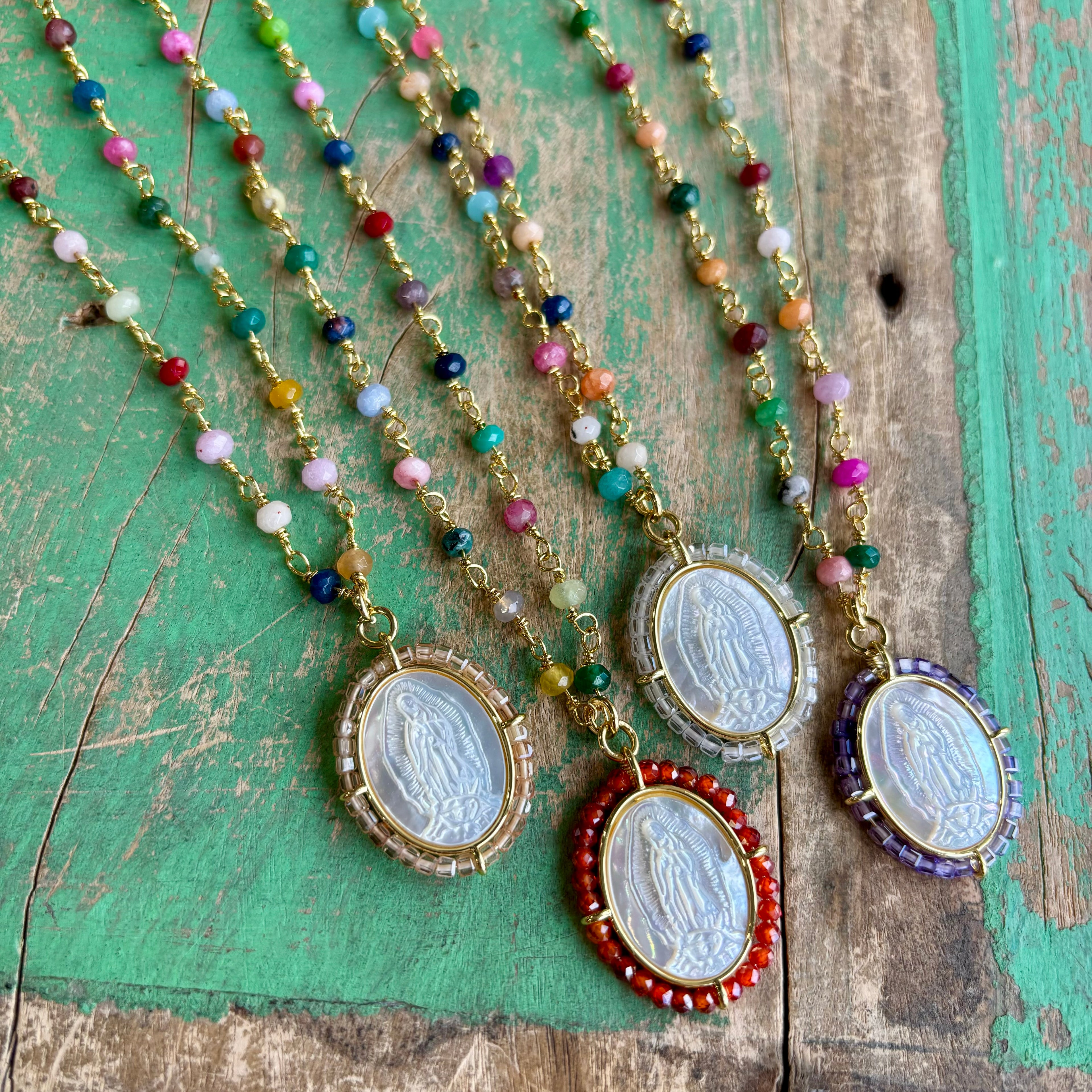 Colorful Mother of Pearl Beaded Necklace