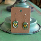 Oval with Heart Dangle Earring