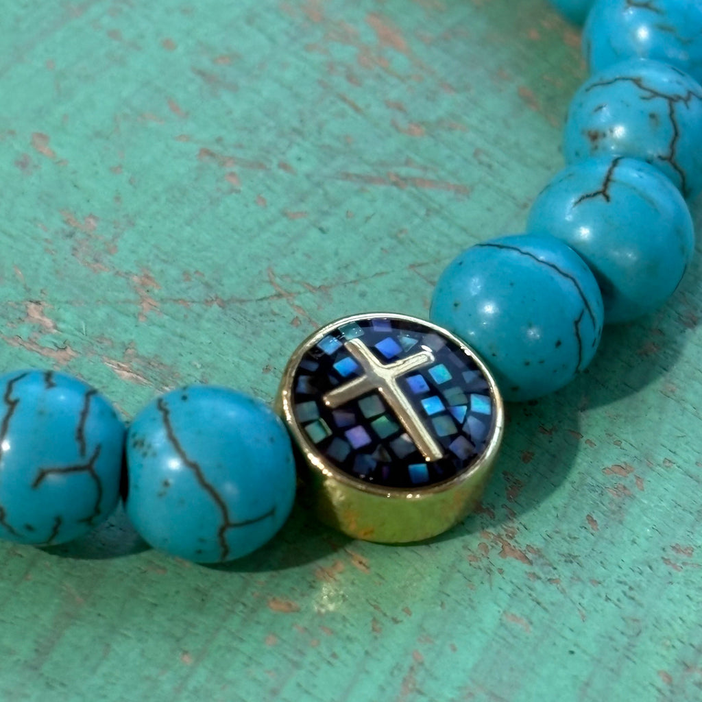 Mosaic Cross Turquoise Bracelet