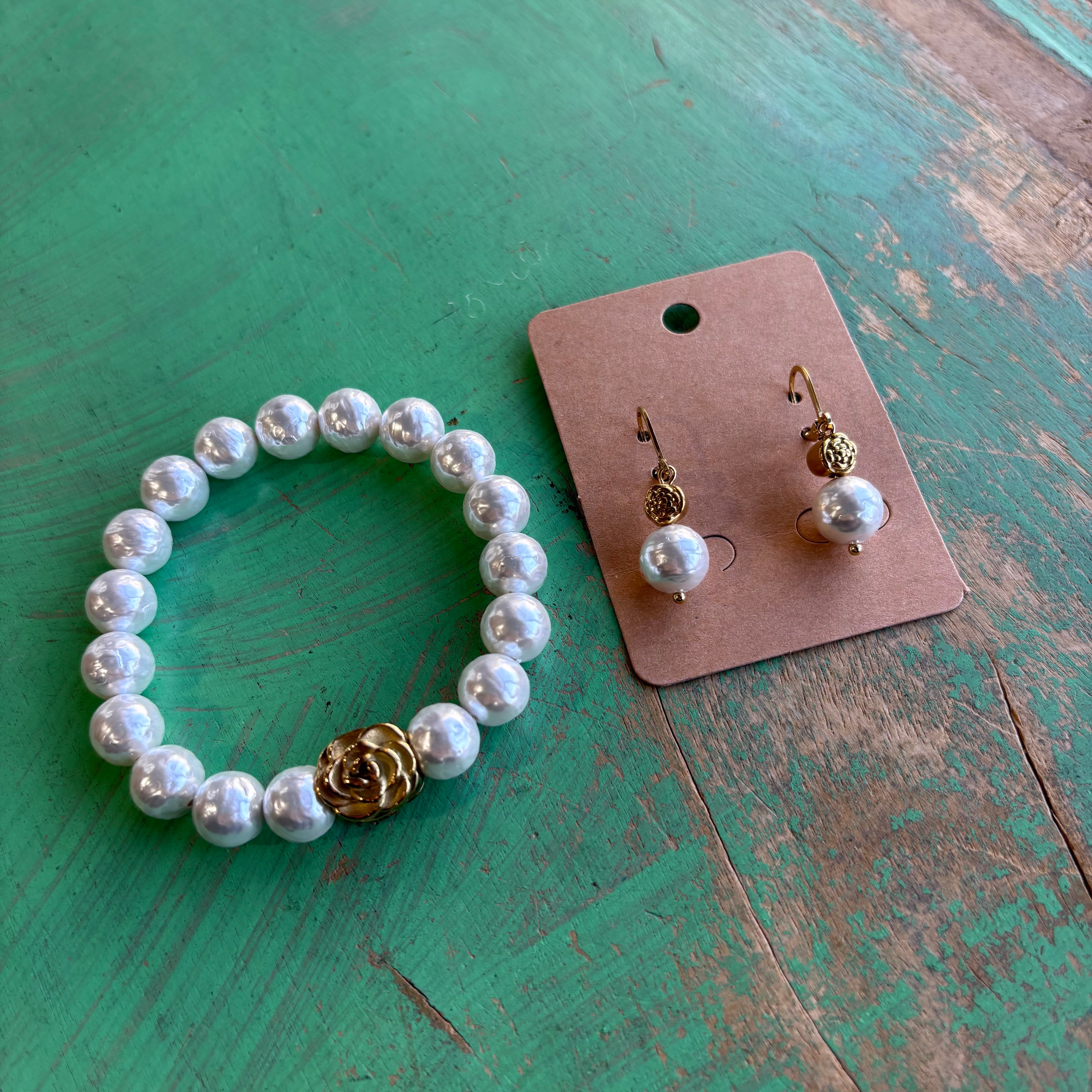 Mystical Rose Pearl Bracelet Or Earrings