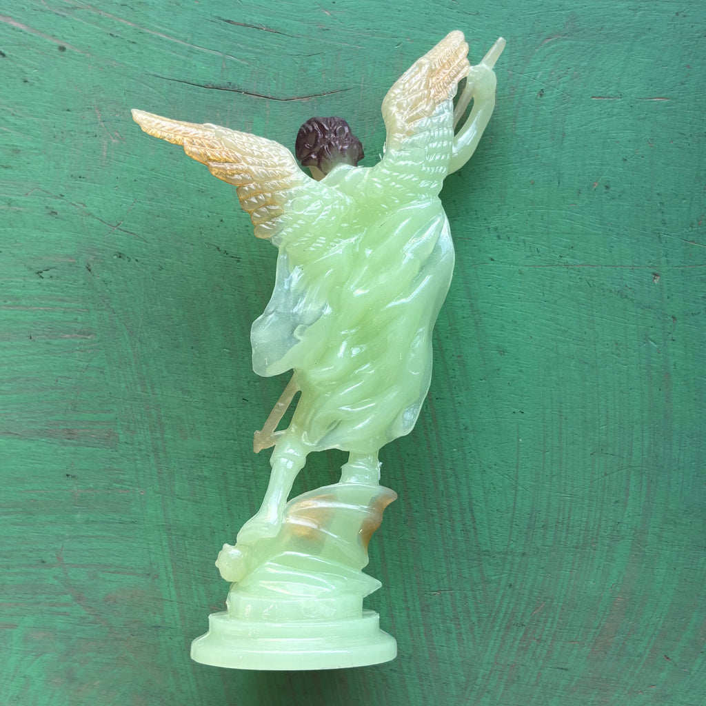 St. Michael the Archangel Magnetic Mini Statue – 5” | Full Color or Glow-in-the-Dark