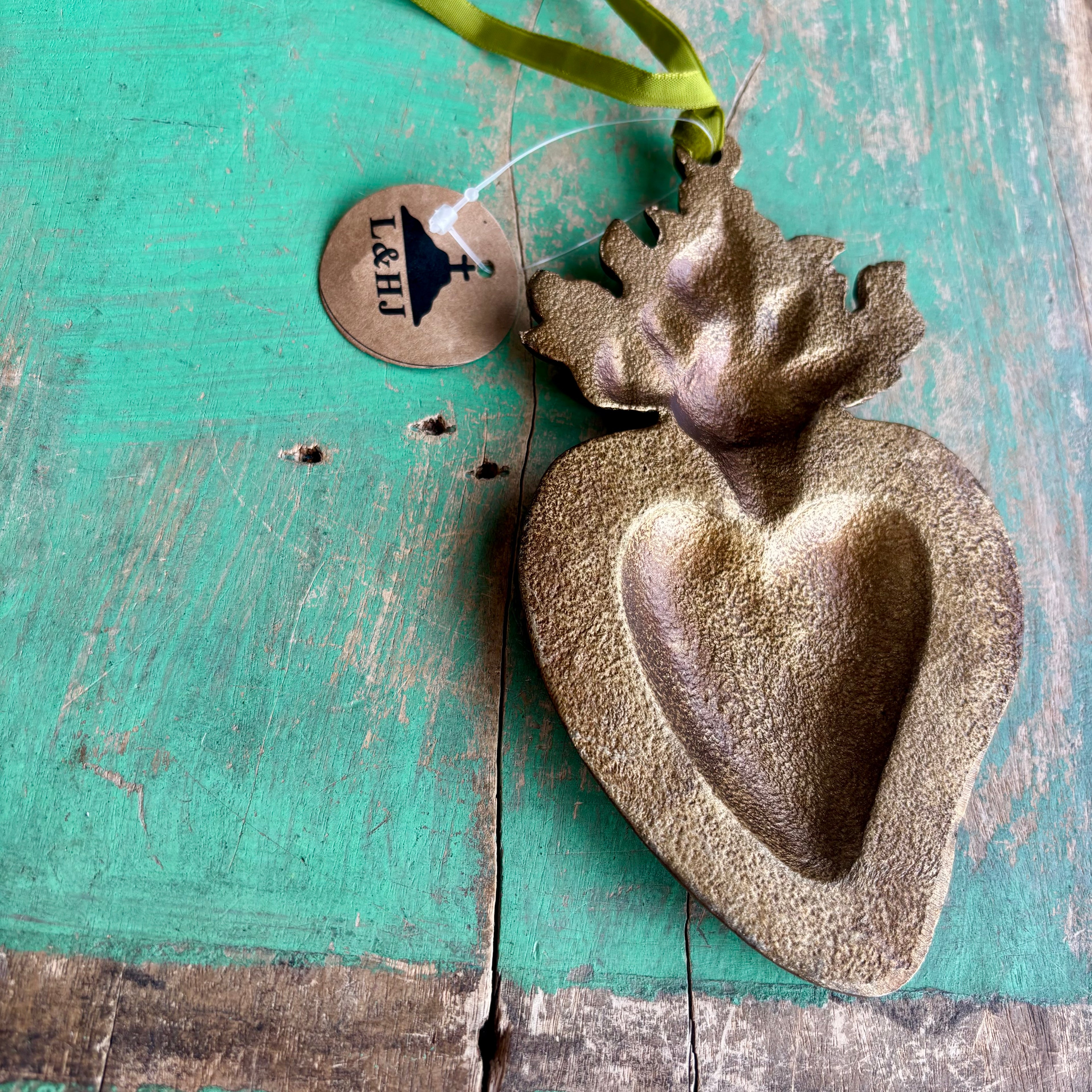 Aluminum Flaming Sacred Heart