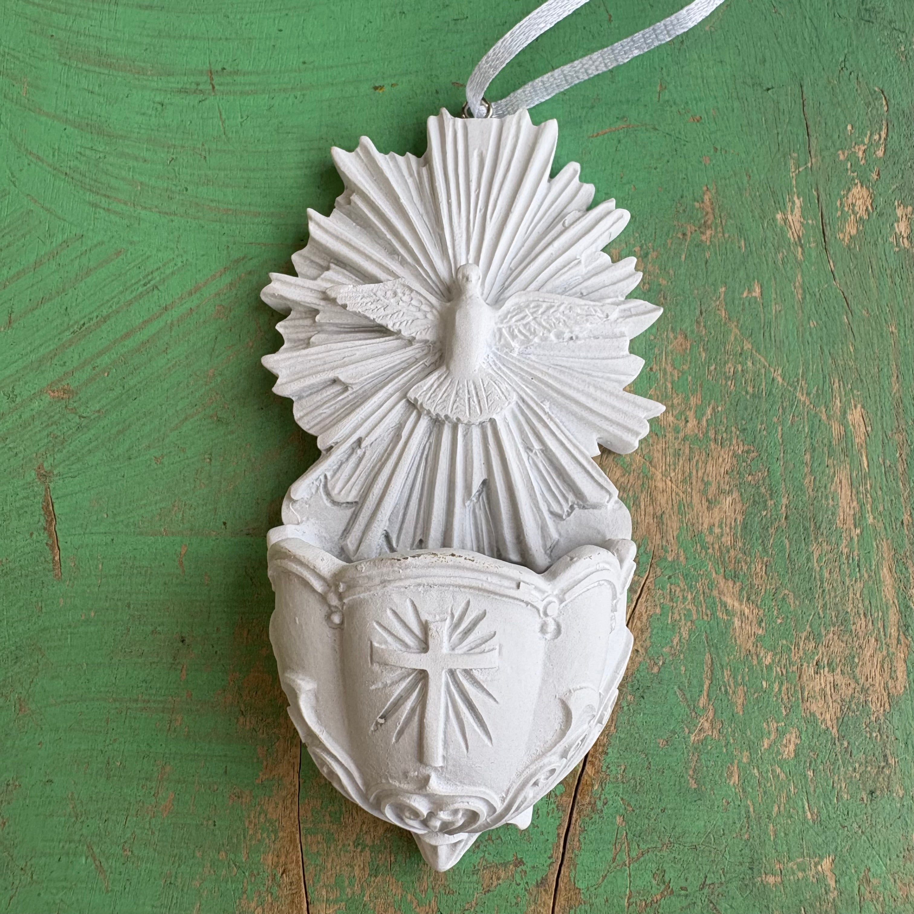 White Holy Spirit Holy Water Font