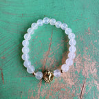 Slider Sacred Heart of Jesus White Agate Bracelet