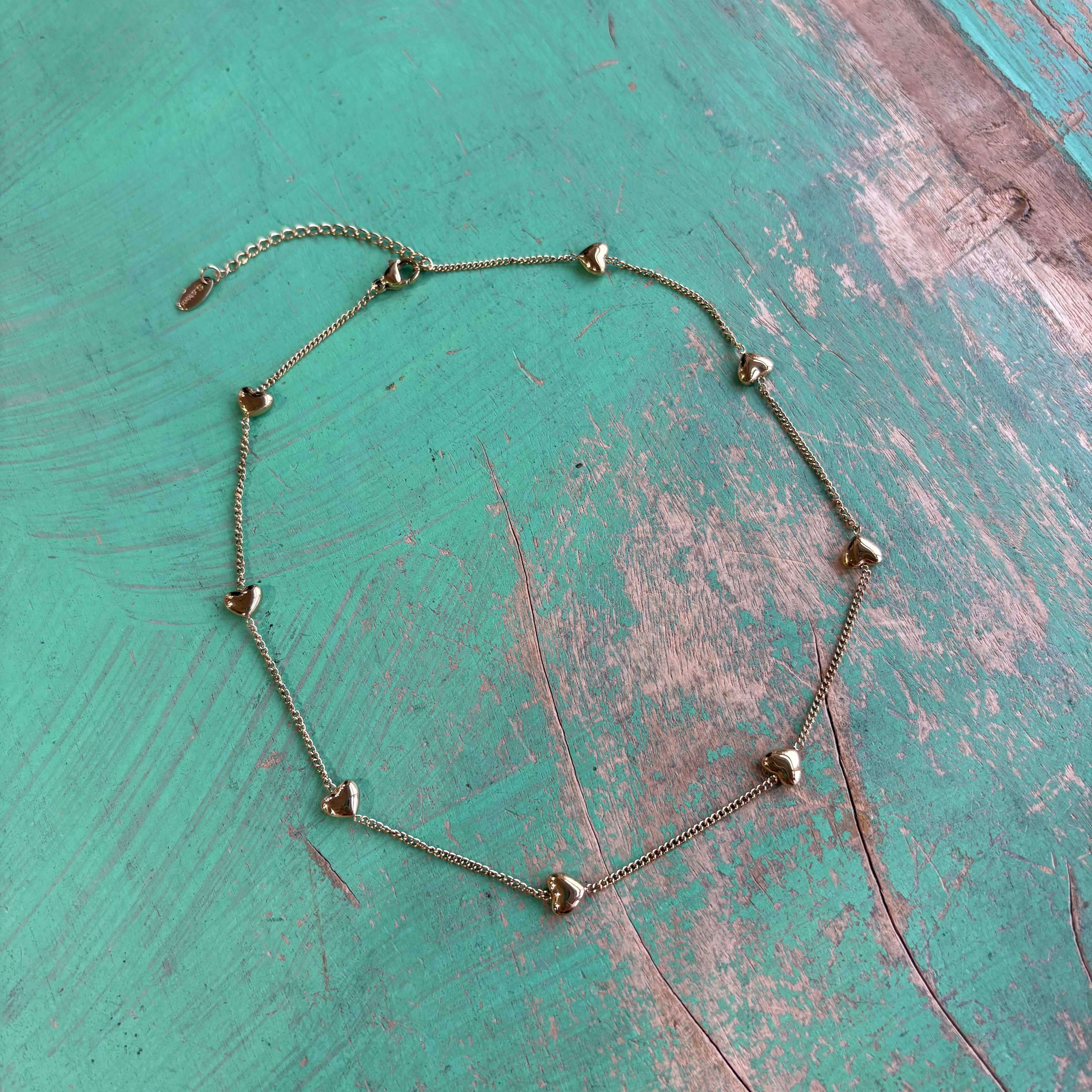 Floating Hearts Hold Stainless Steel Necklace