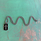Bold Faith Black Enamel Cross Necklace
