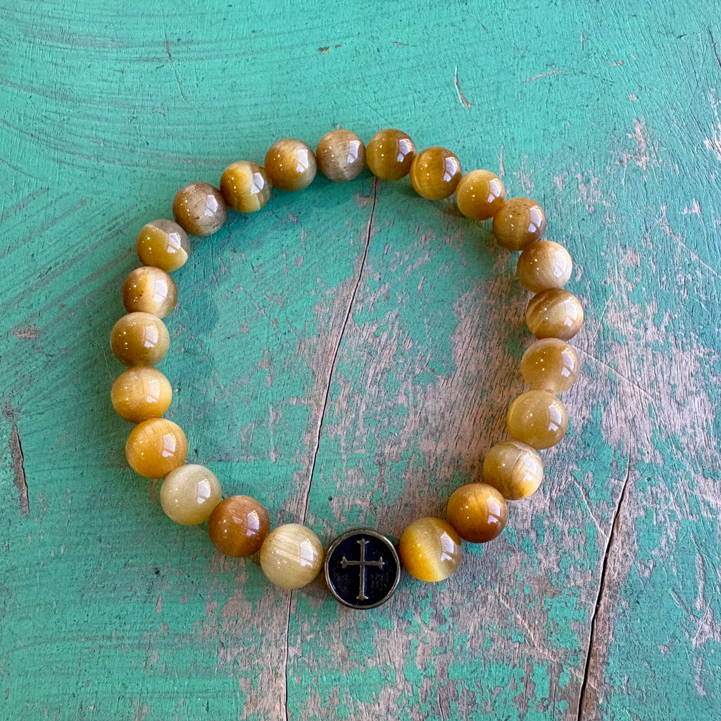 Yellow Tiger Eye St Benedict Bracelet