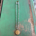 Moonstone Vintage Medal Necklace