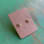 Cubic Zirconia Heart Gold Plated Post Earrings
