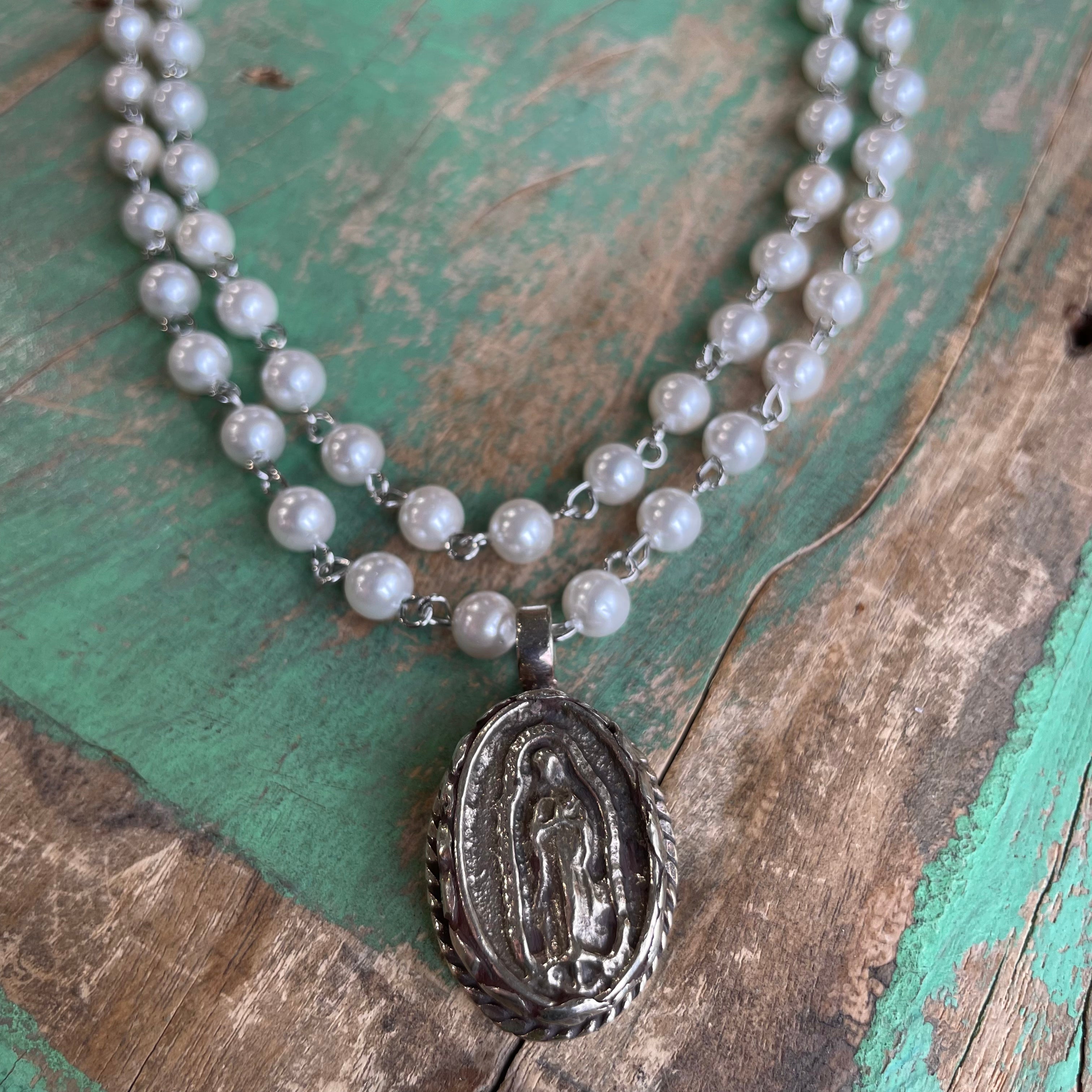 Double Strand Pearl OLG Necklace