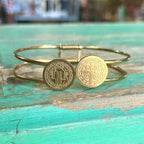 Stainless Steel St Benedict Bangle Bracelet