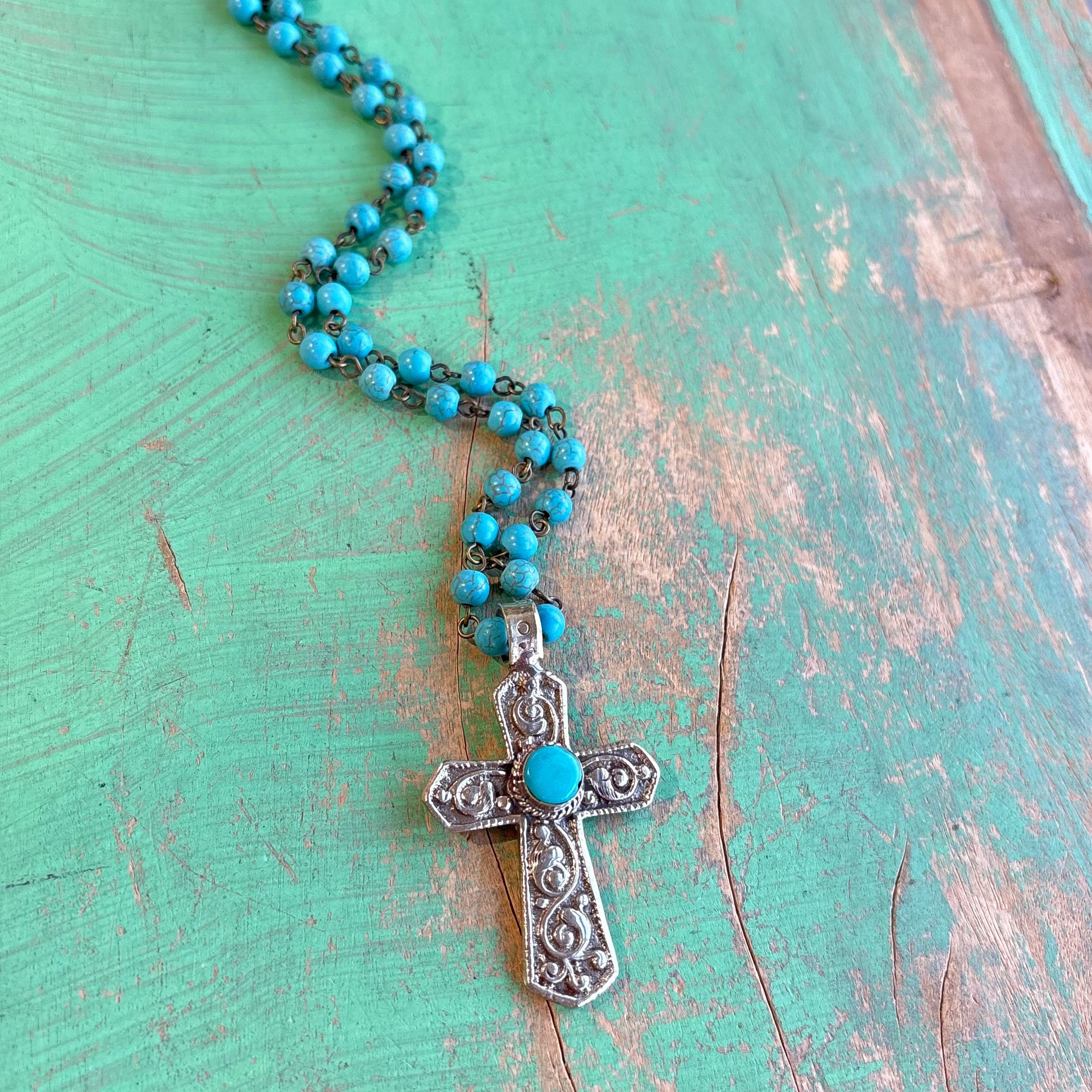 Long Turquoise Faith Necklace