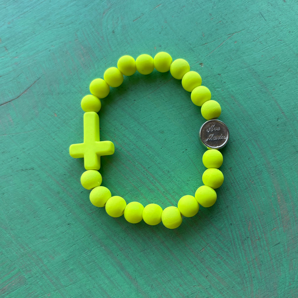 Ave Maria Silicone Rosary Bracelet - Colorful Catholic Decade Bracelet
