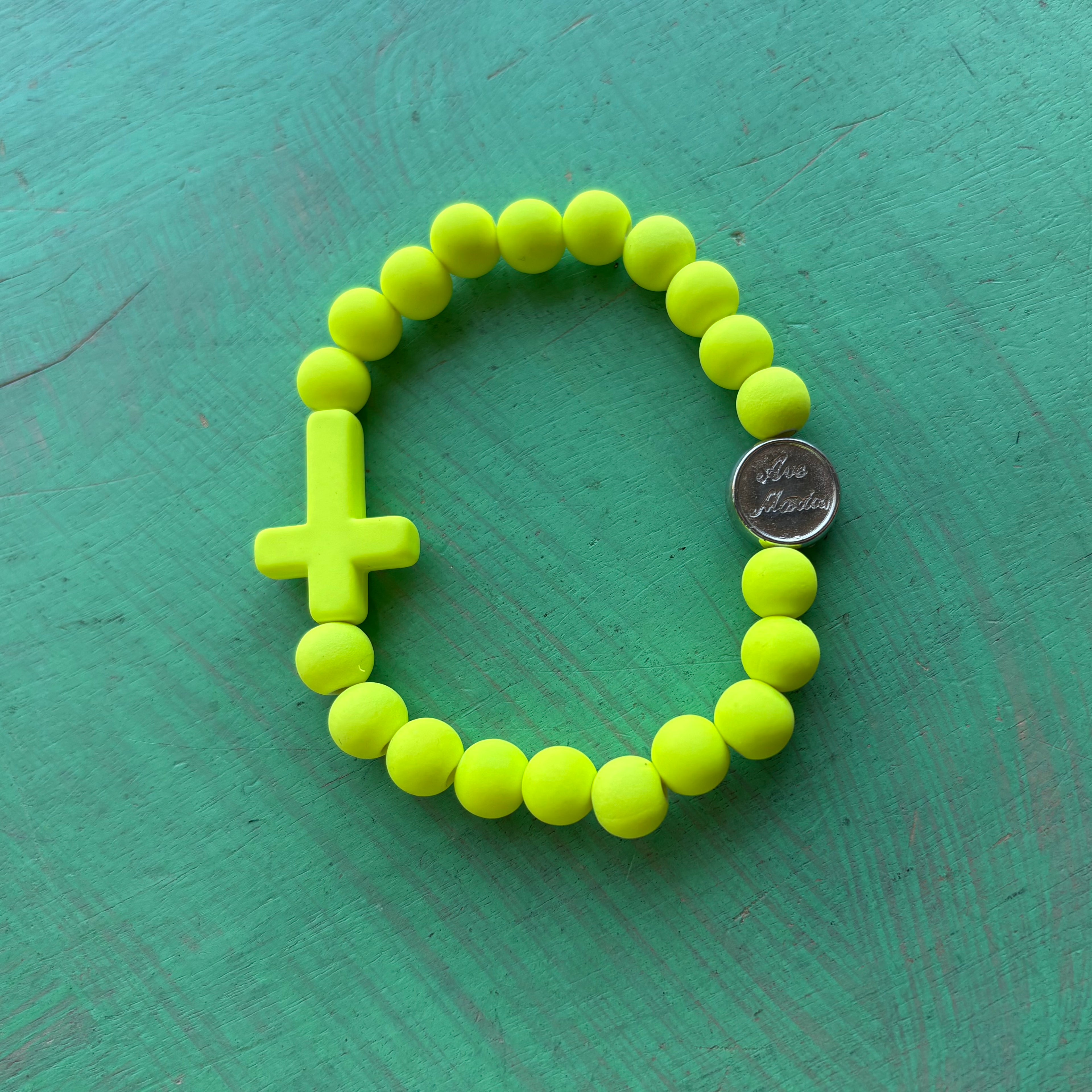 Ave Maria Silicone Rosary Bracelet - Colorful Catholic Decade Bracelet