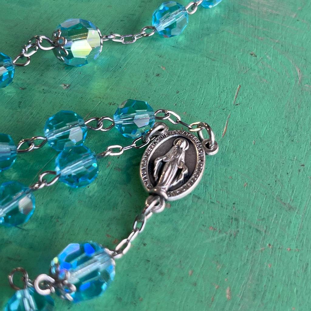 Preciosa Aquamarine Crystal Rosary