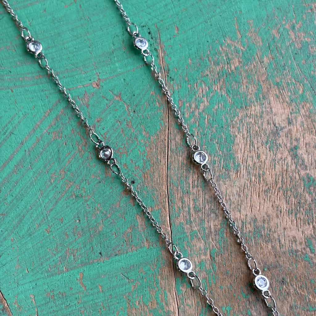 Platinum-Plated CZ Madonna & Child Necklace