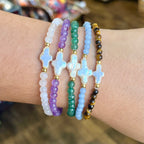Natural Stone Freshwater Pearl Cross Bracelet