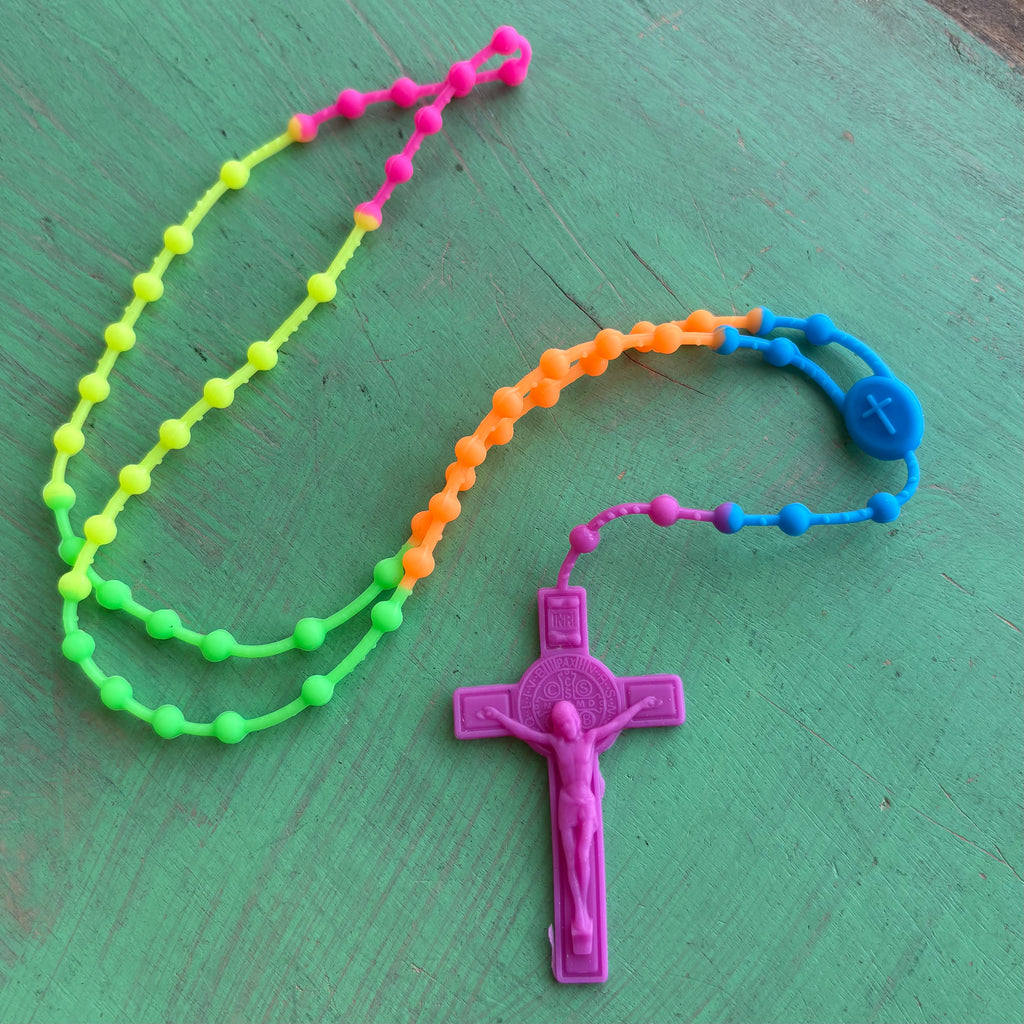 24” Colorful Silicone St. Benedict Rosary – Lightweight &amp; Durable
