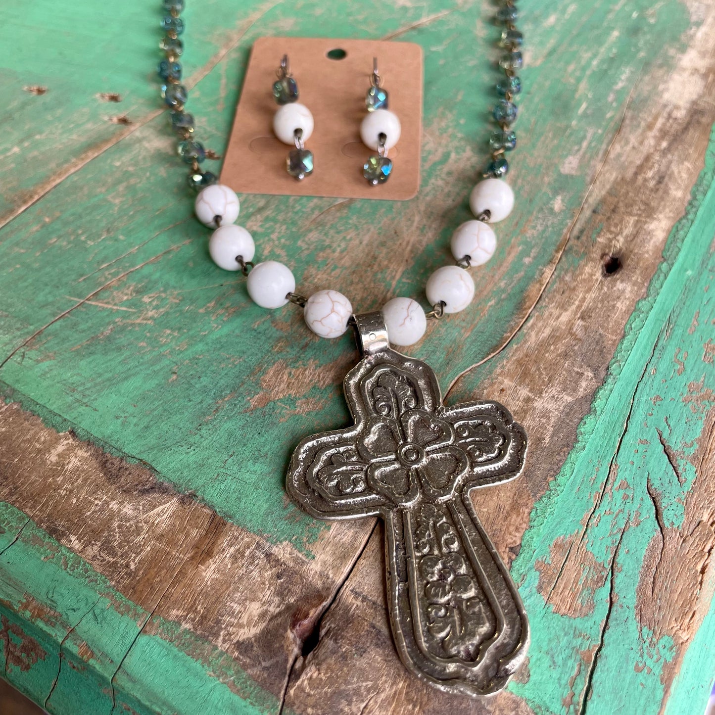 Aura Vitrail Cross Necklace