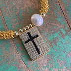 Gold Beaded Freshwater Pearl Faith Bracelets