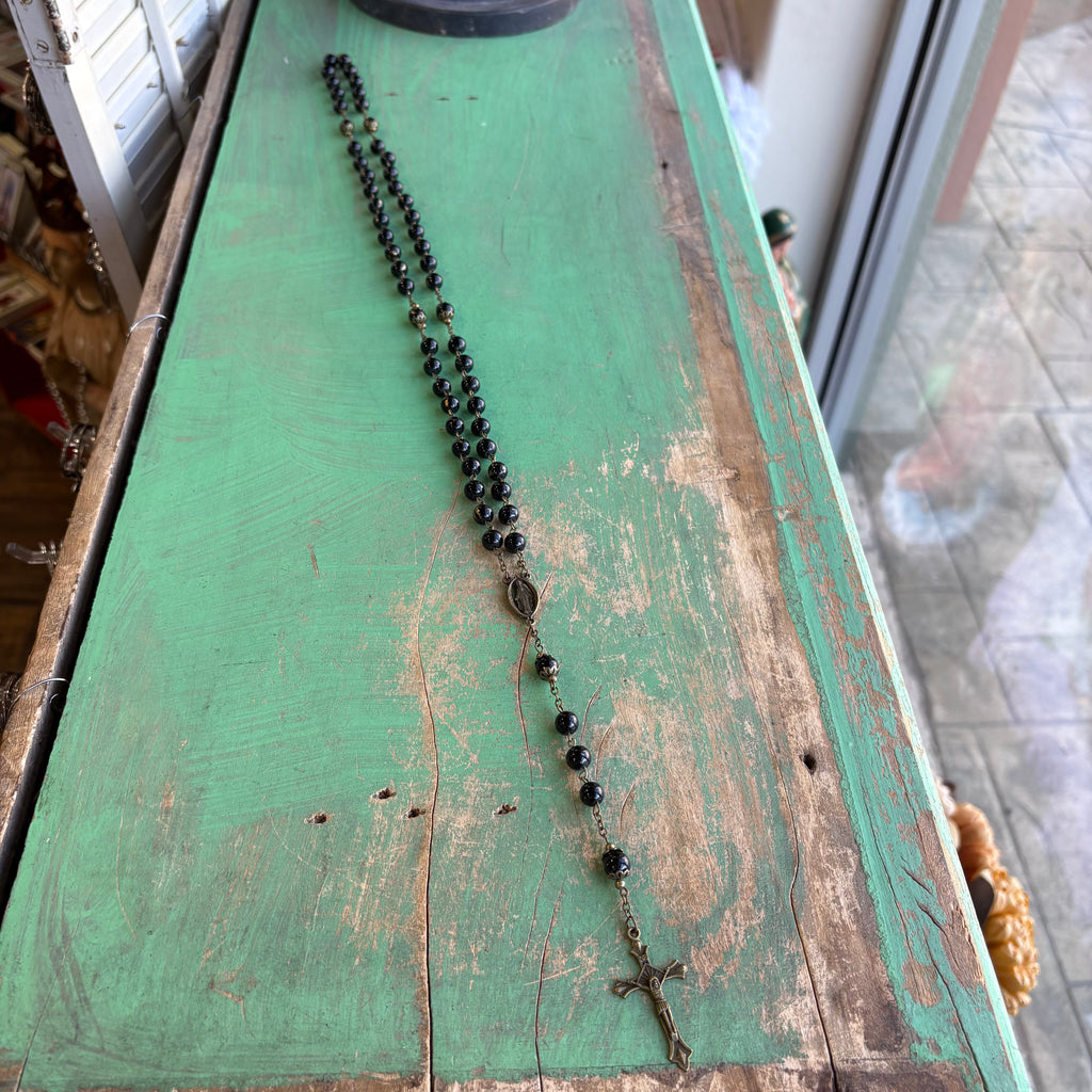 Bronze Glass Bead Our Lady of Grace Rosary