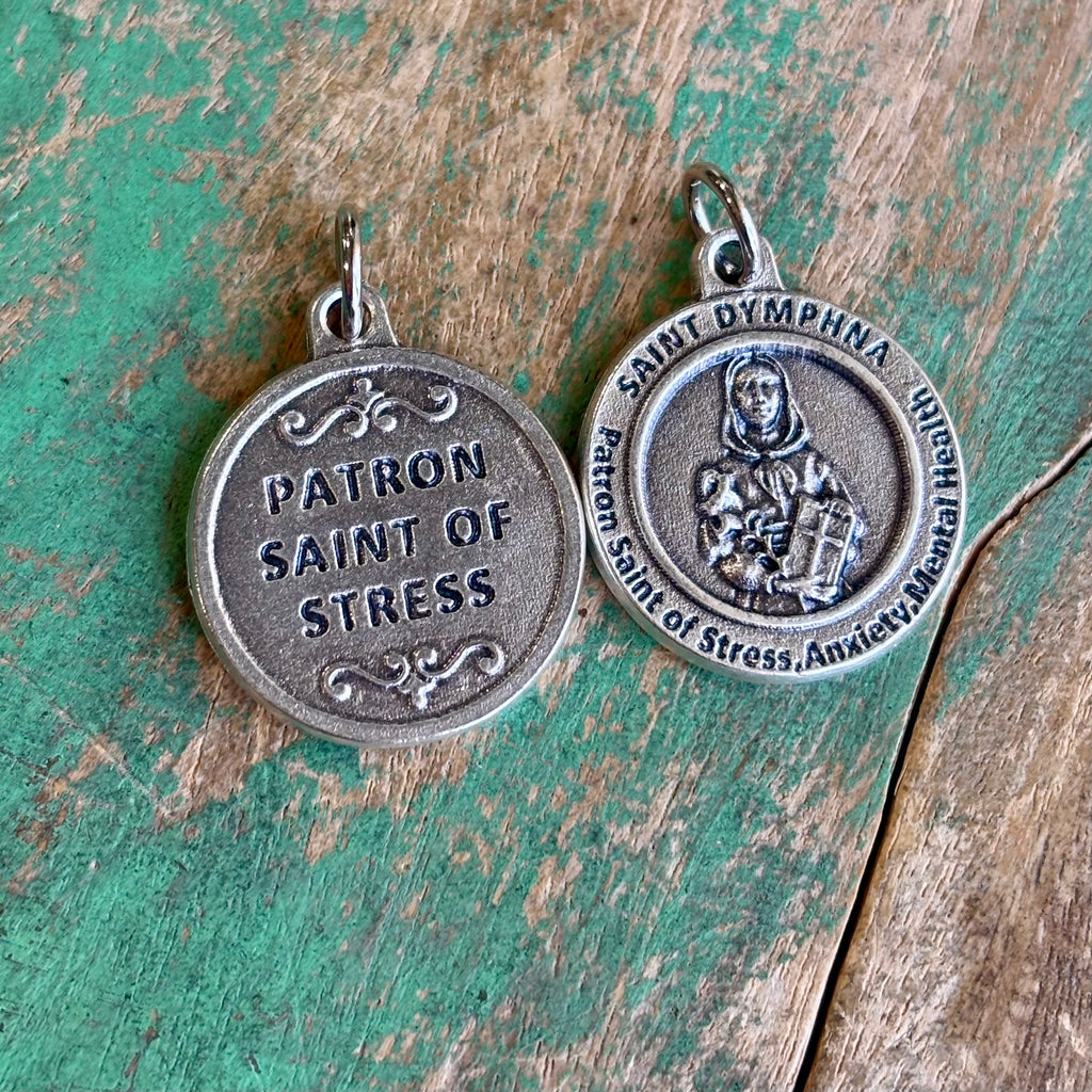 St Dymphna Round Italian Medal (Stress or Alzheimers and Dementia)