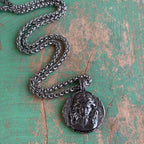 Jesus Medallion Stainless Steel Wheat Chain Necklace – 24”
