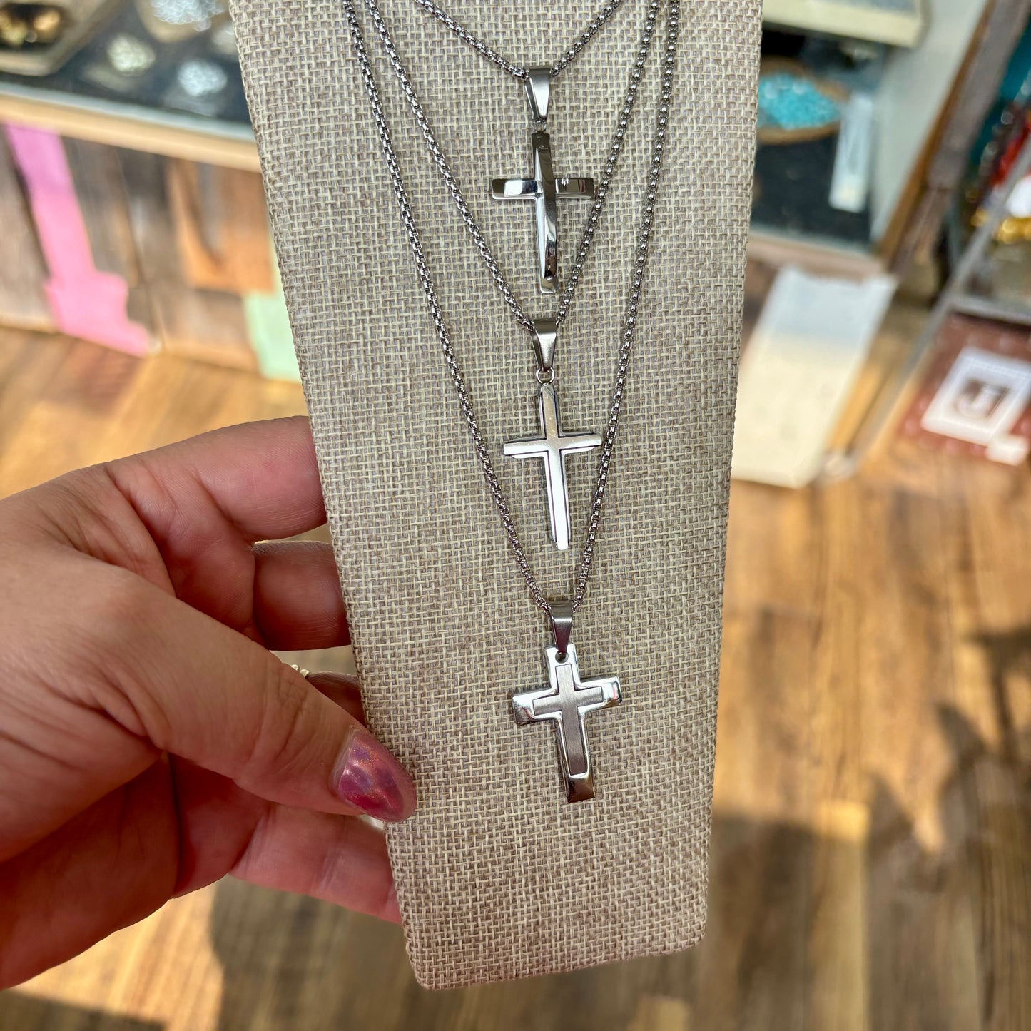 Medium Cross Stainless Steel Necklace