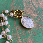 Freshwater Pearl Our Lady of Grace Gold Clasp Necklace