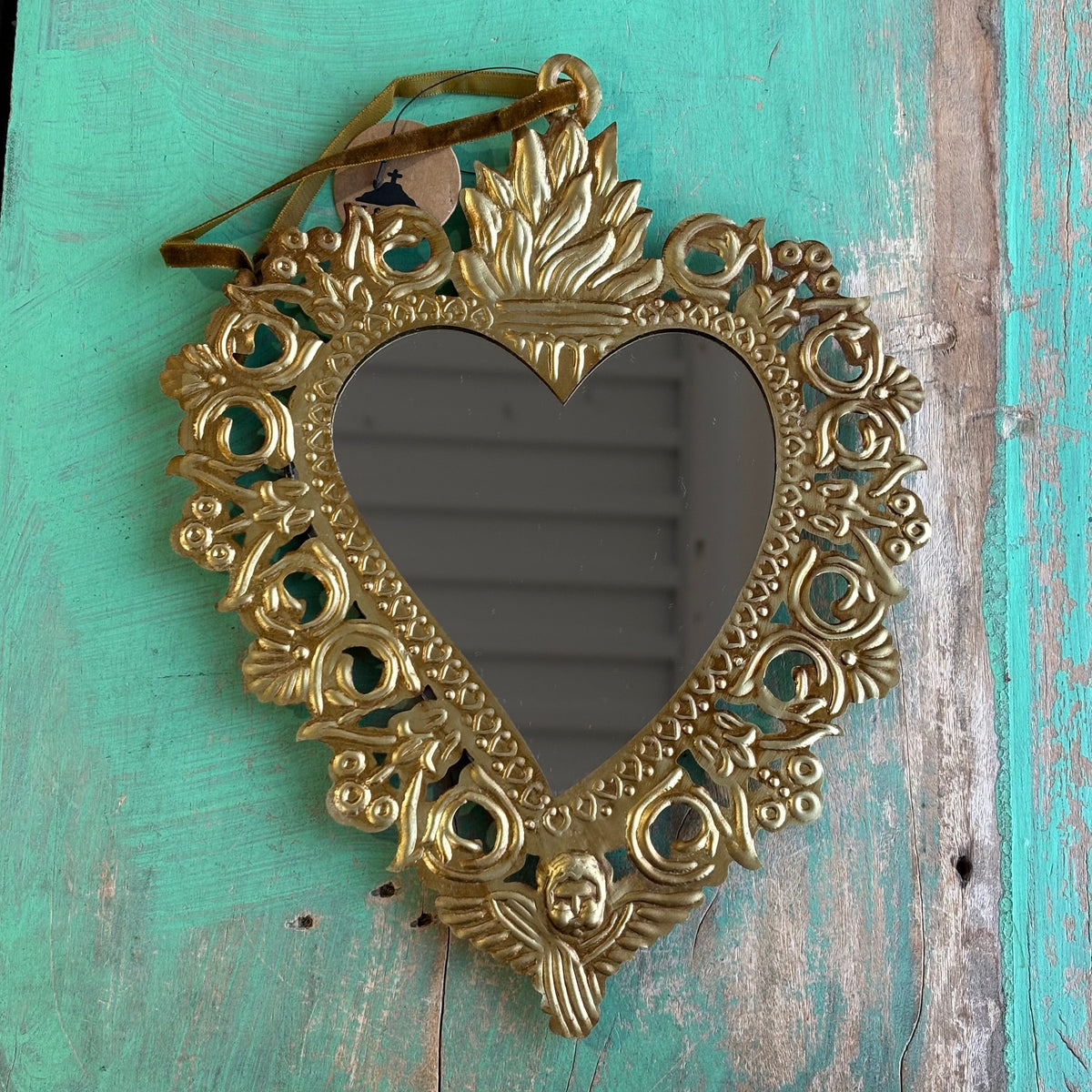 Scroll Angel Sacred Heart Mirror