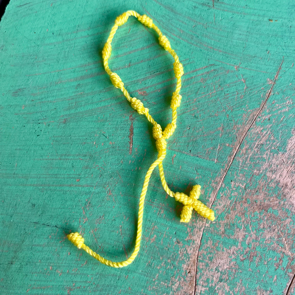 Knotted Cord Rosary Decade Adjustable Bracelet