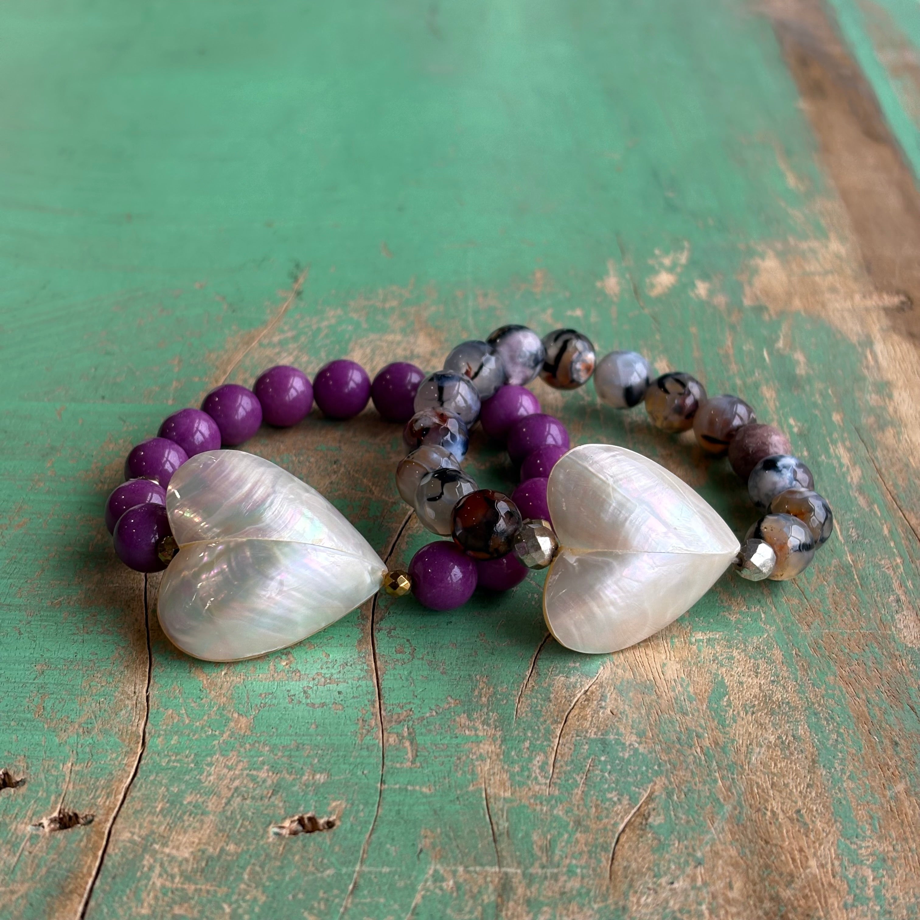 Bubble Shell Heart Bracelet