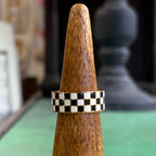 Checkered Gold Stainless Steel Heart Necklace, Earrings or Ring