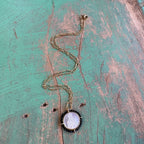 Round Mother of Pearl Black Beaded Necklace or Earrings
