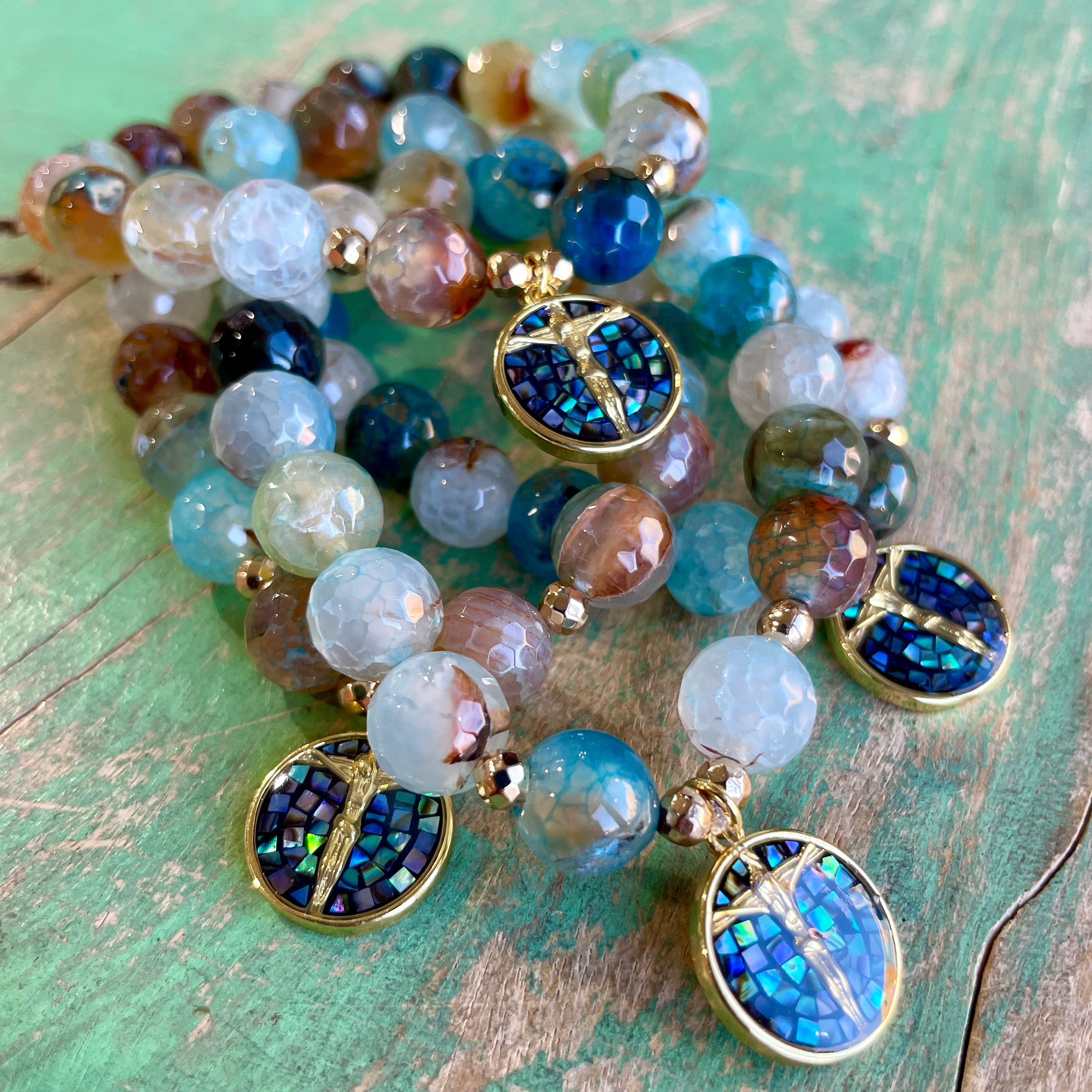 Mosaic Crucifix Bracelet, Earrings or Necklace