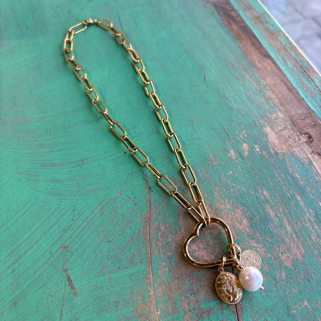 Pearl Of Wisdom Paperclip Chain Necklace