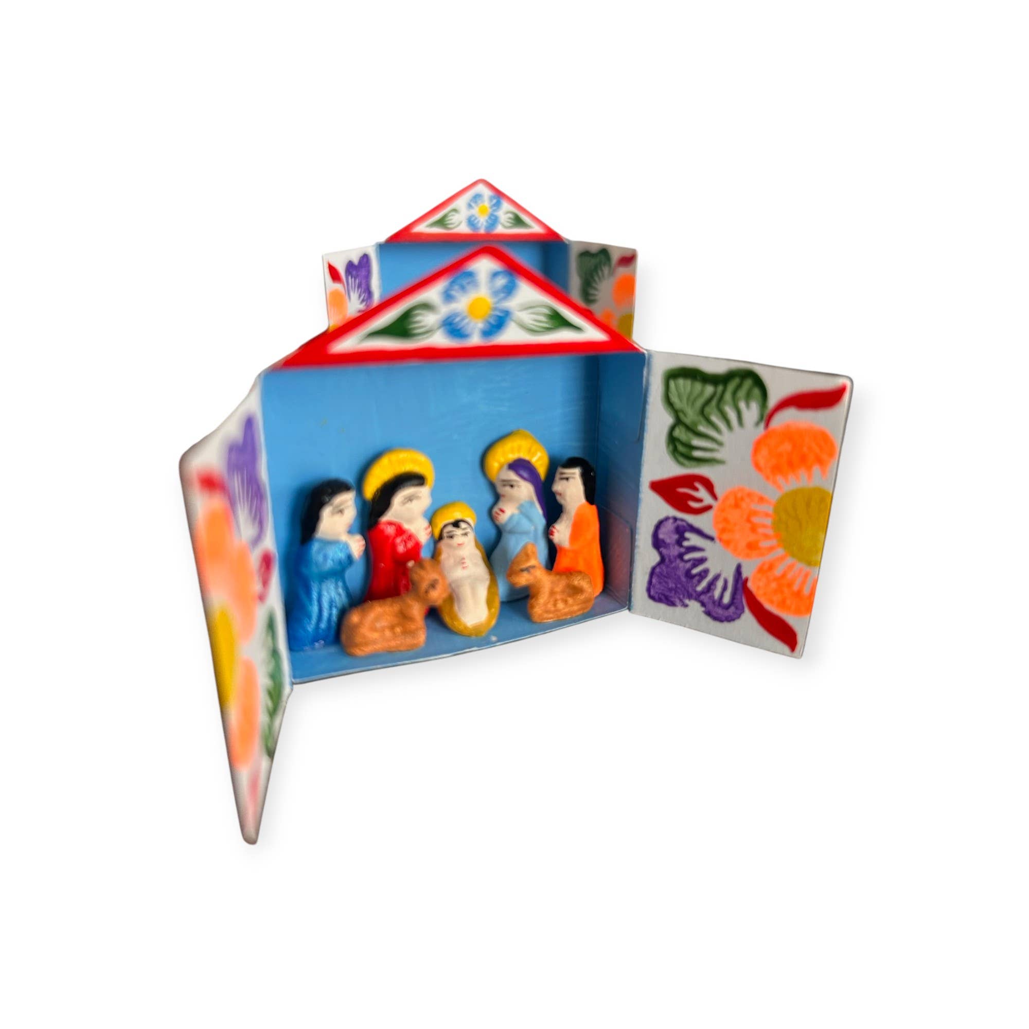 Matchbox Retablo Peruvian Nativity Scene Christmas Ornament