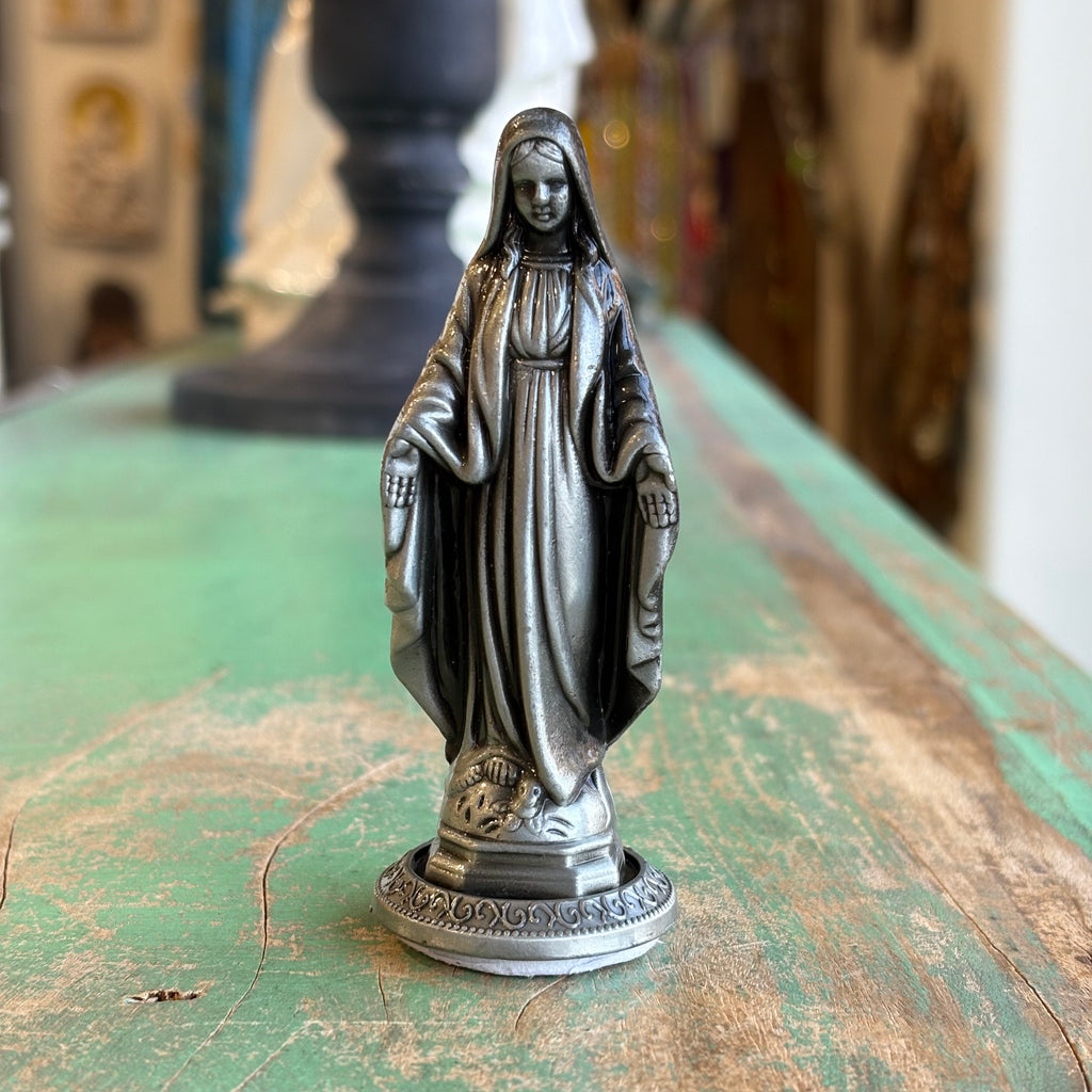 Small Silver 3 1/2" Metal Statues