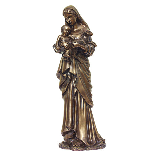 Madonna with Child and Lamb 19" Statue