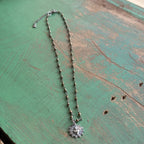 Sacred Heart Burst Hematite Necklace